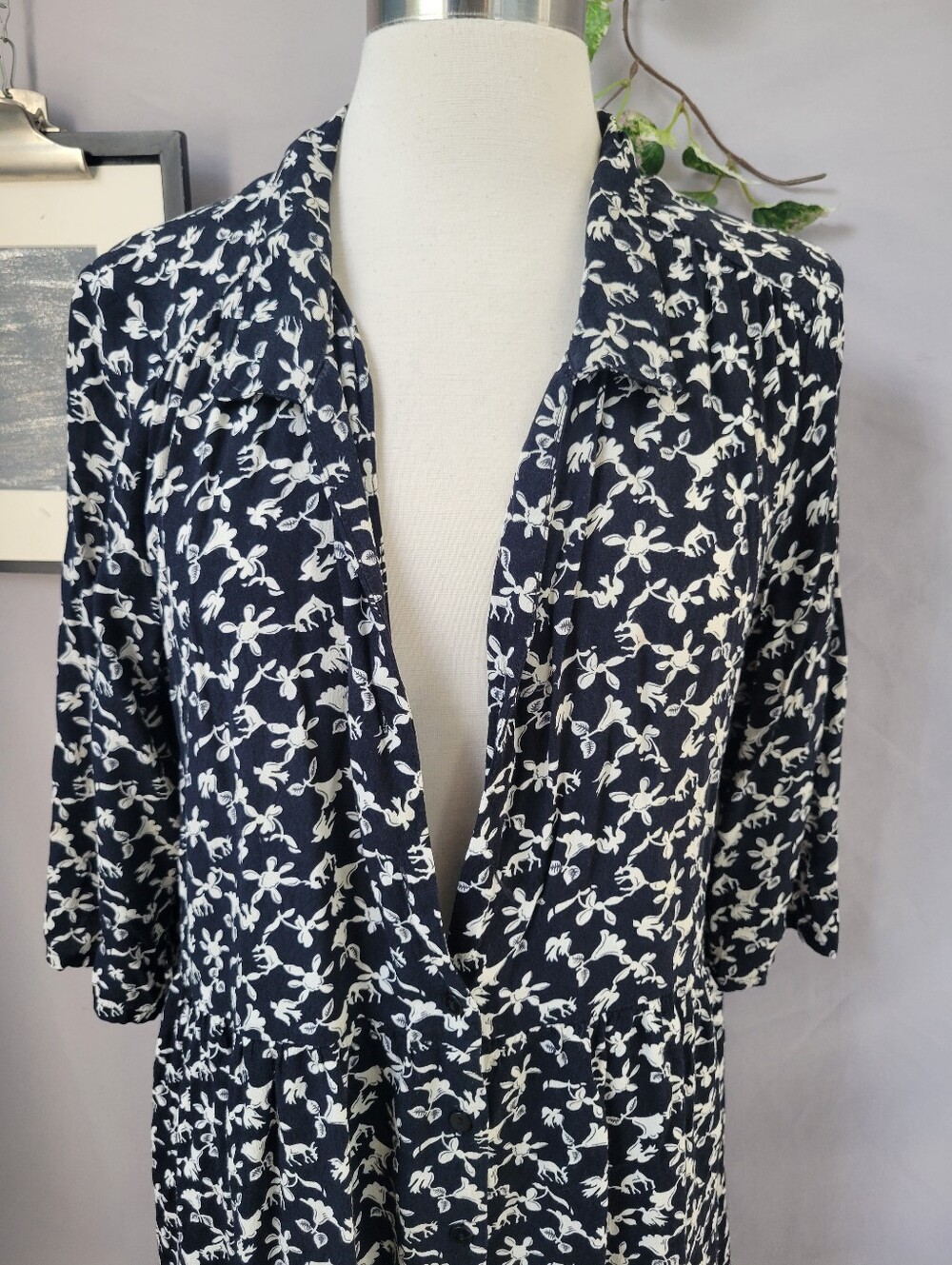 Ba&Sh Cocea A Line Mini Floral Dress Black White 3 or US 10 or L - Picture 4 of 14